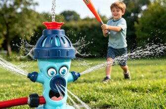 Water Sprinkler for Kids, Fire Hydrant Water Toy Hose Sprinkler Garden Spinning Sprinkler for Kid, Summer Outdoor Sprinkler Toys for Boy/Girls Gift 3-10 Years Old with Storage Bag (Blue)
