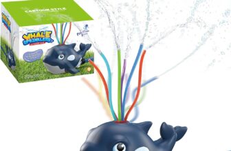 Water Sprinkler for Kids, Fire Hydrant Water Toy Hose Sprinkler Garden Spinning Sprinkler for Kid, Summer Outdoor Sprinkler Toys for Boy/Girls Gift 3-10 Years Old with Storage Bag (Whale)