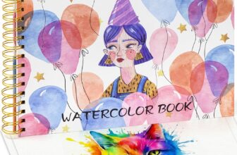 Watercolour Paper A4 Sketchbook Pad – Cold Pressed 80 Pages/ 40 Sheets Sketch Book Spiral Bound Art Book Painting Drawing Journal Water Color Pads for Artist Aids Adults – for Dry Wet Mixed Media