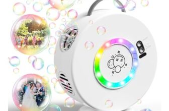 Weilim Bubble Machine for Kids, 360 Rotating Blower