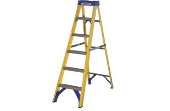 Werner Fibreglass 1.7M 6 Step Swingback A Frame Step Ladder – Free C&C