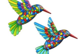 Weysoo 2 Pcs Metal Hummingbird Garden Ornaments