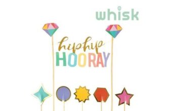 Whisk Hip Hip Hooray Cake Toppers 6 Pieces