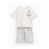 White & Blue Peter Rabbit Tee & Trousers Set