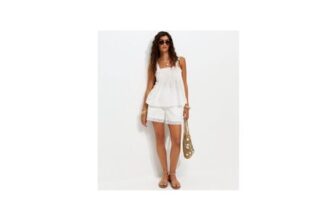 White Cotton Pintuck Cami Top