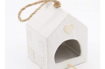 White Heart Hanging Birdhouse