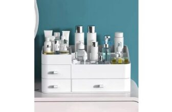 White Makeup Organizer with Drawers for Vanity Desk Large Capacity