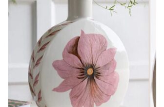 White & Pink Floral Vase.