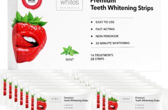 Whites Beaconsfield Teeth Whitening Strips, 28 Strips (14-Day Treatment) Non-Peroxide Formula, Enamel-Safe, Brighten Teeth Fast, Removes Coffee, Wine, Smoke Stains, Safe for Sensitive Teeth
