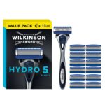 Wilkinson Sword Hydro 5 Mens Razor, 1 Reusable Handle Plus 13 Refill Blades – (£14.25 / £12.75 S&S)