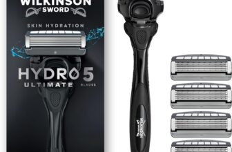 Wilkinson Sword Hydro 5 Ultimate Razors for Men, Value Pack, Hyaluronic Acid, Carbon Coated Blades, Mens Shaver Razor Handle Plus 5 Blade Refills