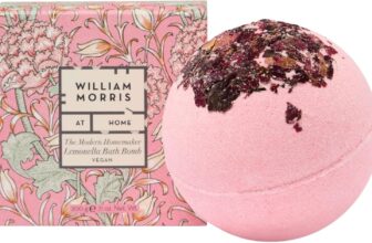 William Morris At Home Bath Bomb 200g, Scented Rose Petals, Beauty Gift for Her, Housewarming Present, Feel Relaxed and Uplifting, Cruelty and Vegan Friendly, Travel Size