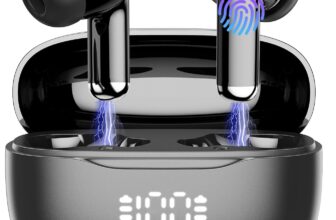 Wireless Earbuds, Bluetooth 5.4 Headphones in Ear with 4 ENC Mic Ear Buds Wireless Earphones Mini Ear Buds 40H Playtime HiFi Stereo Sound IPX7 Waterproof USB-C for iOS/iPhone/Android