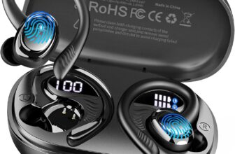 Wireless Earbuds Sport, 2026 Bluetooth 5.4 Headphones with App Custom EQ, Stereo Bass in-Ear bud, 50Hrs ENC Noise Cancelling Earphone with Earhook, USB-C IP-X7 Waterproof Running Gym for Android iOS