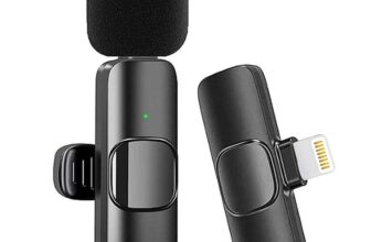 Wireless Lavalier Microphone for iPhone iPad Plug & Play Noise Cancelling Clip On Mic – Lightning Connection