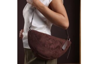 Womens Cloud Dark Brown Faux Suede Crossbody Shoulder Bag