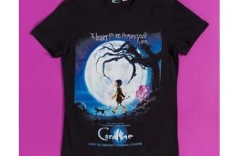 Womens Coraline Movie Poster Black Fitted T-Shirt