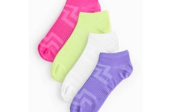 Womens Neon Microfibre Trainer Socks 4 Pack 4-8
