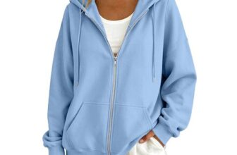 Womens Oversized Plain Hoodie Jacket with Pockets