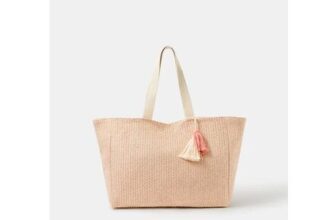 Woven Metallic Beach Bag