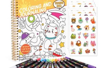 Wsicse Coloring Book Set with 12 Dual-Tip Markers, 60 Pages