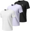 Wulibike Mens Active Wear Crew Neck Dry-Fit Breathable Running T Shirt Moisture Wicking Activewear Shirts 3 or 5 Pack
