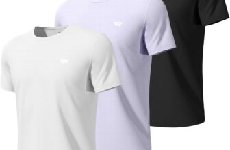 Wulibike Mens Active Wear Crew Neck Dry-Fit Breathable Running T Shirt Moisture Wicking Activewear Shirts 3 or 5 Pack