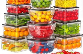 Wwtop 42Pcs Food Storage Containers with Lids(21 Tubs & 21 Lids), Airtight Plastic Meal Prep Containers with Labels & Pen, Leakproof Food Containers for Kitchen, BPA-Free, Microwave Dishwasher Safe