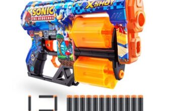 X-Shot Skins Dread Foam Dart Blaster Sonic Edition, 12 Darts