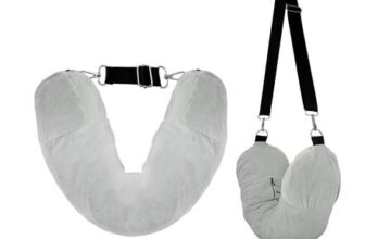 XIHIRCD U-Shape Travel Pillow Stuffable with Clothes, Dark Gray