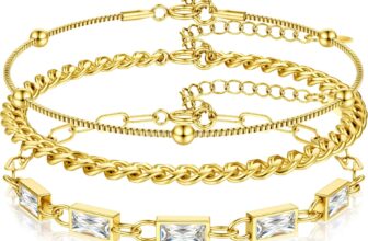 YADOCA Gold Bracelet for Women 18K Gold Plated Stacking Bracelet Set Dainty Zircon Link Paperclip Chain Bracelets for Women Teenage Girls Gifts Trendy Jewelry