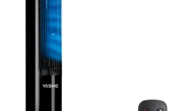 YASHE 43 Quiet Tower Fan with Remote Control, 28dB Bladeless Cooling Fan for Bedroom, 85 Oscillating Floor Fan, 12H Timer, 2 Modes & 3 Speeds, LED Display, Space-Saving Standing Fan for Home/Office