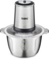YASHE Mini Food Chopper 500W, Electric Food Processor with 1.8L Stainless Steel Bowl, Meat Grinder with 4 Bi-Level Blades, 2 Speeds
