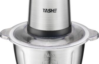 YASHE Mini Food Chopper 500W, Electric Food Processor with 1.8L Stainless Steel Bowl, Meat Grinder with 4 Bi-Level Blades, 2 Speeds