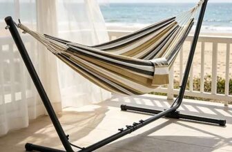 Yaheetech Desert Stripe Hammock Bed with Adjustable Steel Stand, Travel Bag sold & shipped by MONUMART LIMITED
