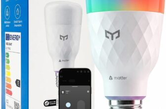 Yeelight E27 Smart Bulb, 11W 1300LM RGBCW Alexa Light Bulbs, Dimmable with 16 Million Colors, Schedule & Timer, Work with Matter, Alexa and Google Assistant, 2700K-6500K, Energy Saving, Hub Required