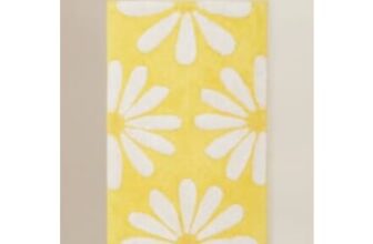 Yellow Daisy Cotton Bath Mat