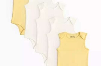 Yellow Sleeveless Bodysuits 5 Pack, Sizes 0-12 Months Free C&C