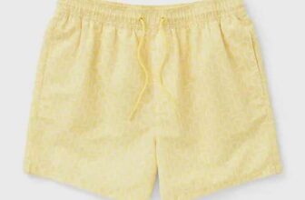 Yellow Squiggle Essential Regular Fit Swim Shorts 99p C&C