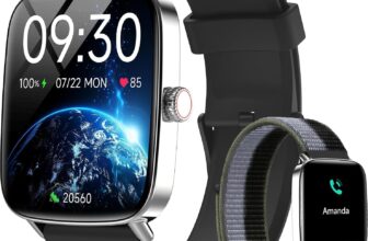 Yoever Smart Watch for Women Men, 1.85 HD Screen Fitness Watch with Bluetooth 5.3, Heart Rate/Sleep/SpO2 Monitor,110 Sports Modes,IP68 Waterproof Smartwatch, Activity Tracker for Android iOS