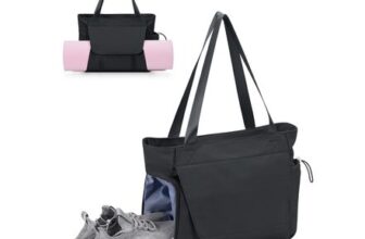 Yoga Tote Bag with Mat Holder and Shoe Compartment