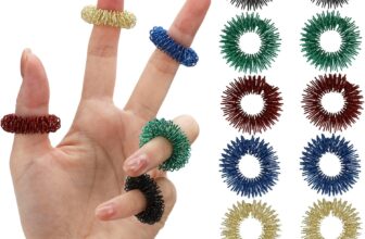 ZENO Spiky Fidget Rings 10 Pack Sensory Finger Rings for Adults, Silent Stress Relief & Anxiety Fidget, Tactile Finger Massager Rings for Focus & Nervous Habits