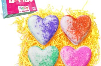 ZIMPLI – 4 x Large UK Made Love Heart Bath Bombs Gift Set, Valentines Day Present for Her, Women, Girlfriend, Wife, Mothers Day Gifts