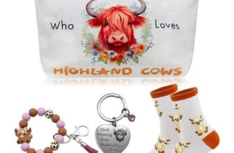 ZYNEERY 4 Piece Highland Cow Gift Set