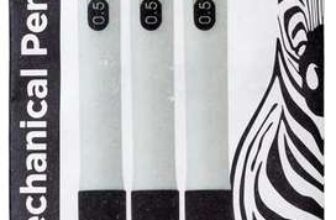 Zebra Pen Z-Grip Mechanical Pencils – Fine Tip Refillable, Retractable Pencil with Eraser and Comfort Grip – 0.5mm, White Barrel, 3 Pack