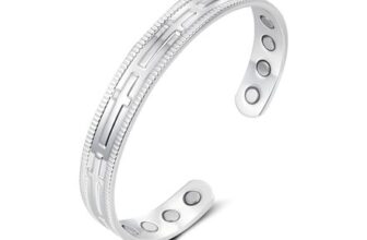 Zecimi Womens Open Adjustable Silver Cross Magnetic Bracelet