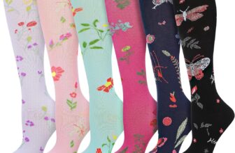 Zuimei 5 Pairs Compression Socks for Women&Men Circulation 20-30 mmhg Flight Socks Long Tube Compression Stockings Best Support for Athletic Running Cycling Travel Nurse Pregnancy