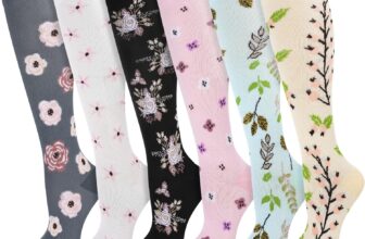 Zuimei 6 Pairs Compression Socks for Women Men Circulation 20-30 mmhg Flight Socks Non-Slip Long Tube Compression Stockings for Athletic Nurse Running Travel