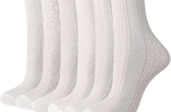 Zuimei 6 Pairs Women Ruffle Socks, Mesh Breathable Crew Socks, Cute Cotton Socks for Women Girls, UK 3-6/EU 35-40