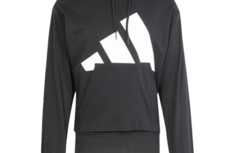 adidas Essentials Big Logo French Terry Hoodie Black Large